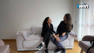 Paying my roommate the rent with lesbian sex